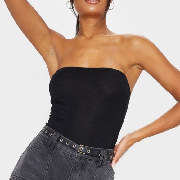 PrettyLittleThing Tops - Black Strapless Bodysuit